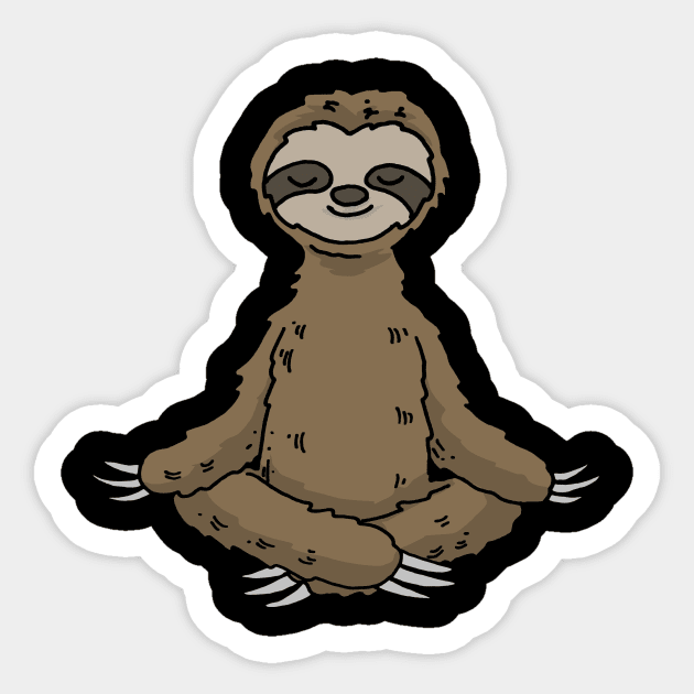 Sloth Yoga Funny Sloth Gift Sticker by CatRobot